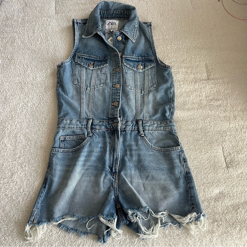 ZARA WESTERN DENIM ROMPER